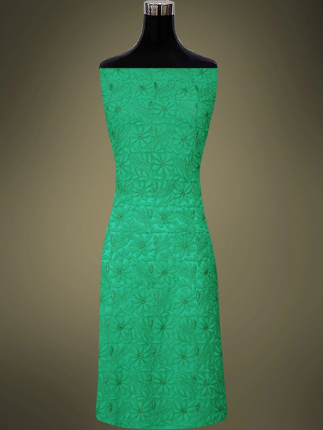 Ada Hand Embroidered Green Georgette Lucknowi Chikankari Unstitched Suit Piece 01A779927