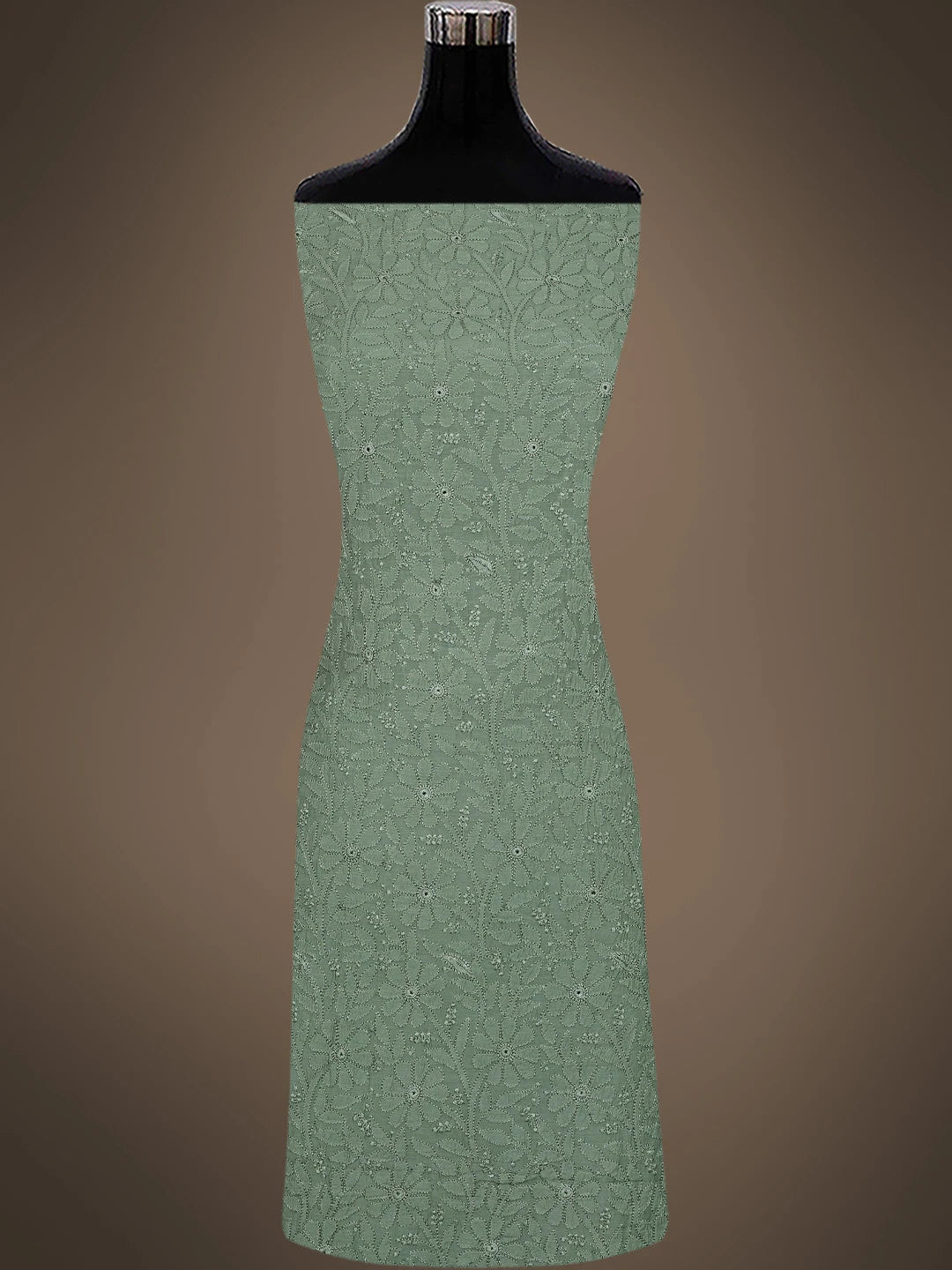 Ada Hand Embroidered Olive Green Georgette Lucknowi Chikankari Unstitched Suit Piece 01A798322