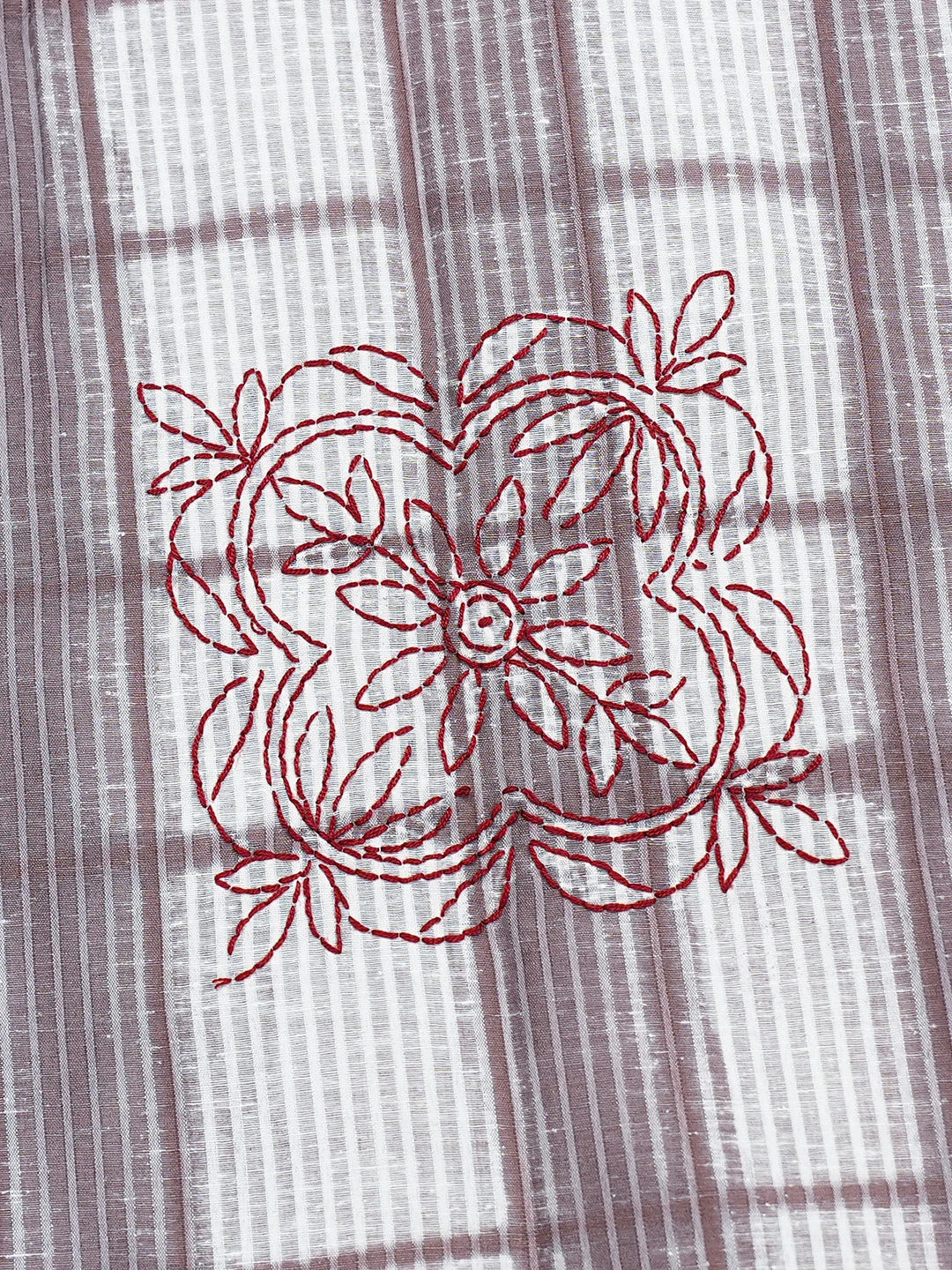 Ada Hand Embroidered White Cotton Lucknowi Chikankari Bed Sheet With Pillow Cover Set 01A800431