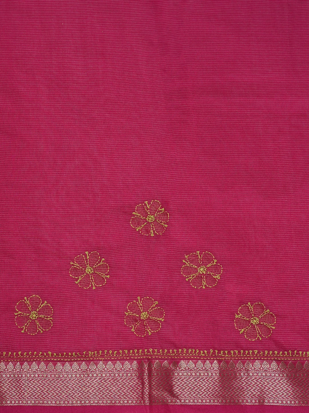 Ada Hand Embroidered Green Kota Chanderi Lucknowi Chikankari Saree With Blouse 01A798662