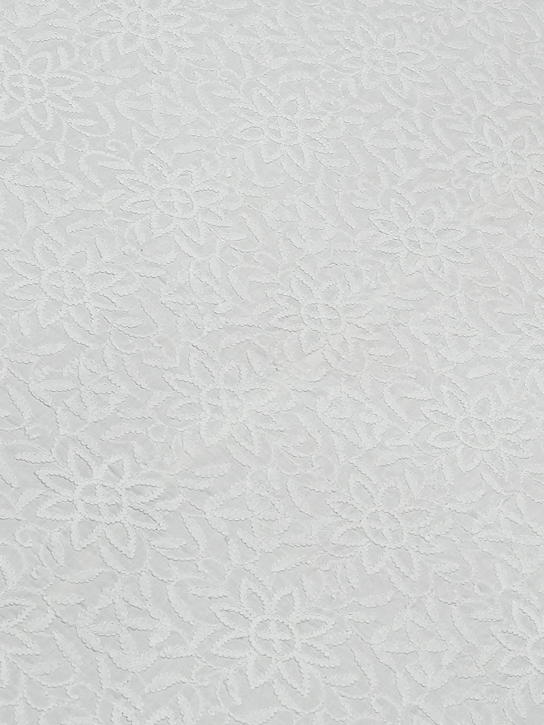 Ada Hand Embroidered White Cotton Lucknowi Chikankari Bed Sheet With Pillow Cover Set 01A492901