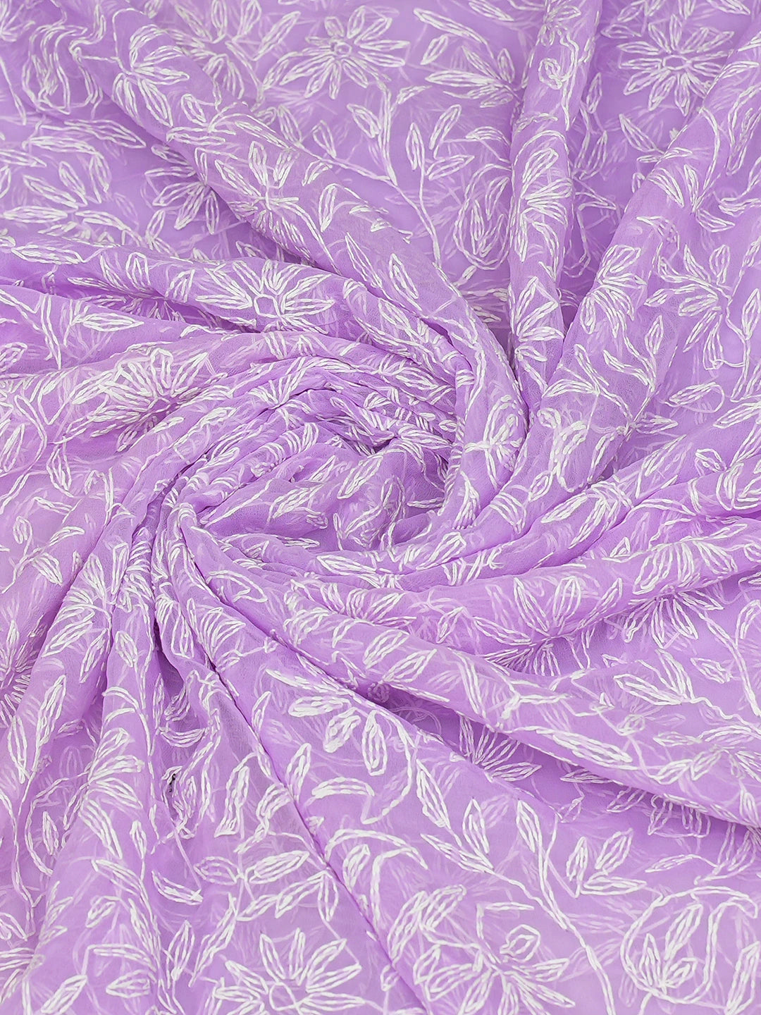 Ada Hand Embroidered Lavender Georgette Lucknowi Chikankari Dupatta 01A561665