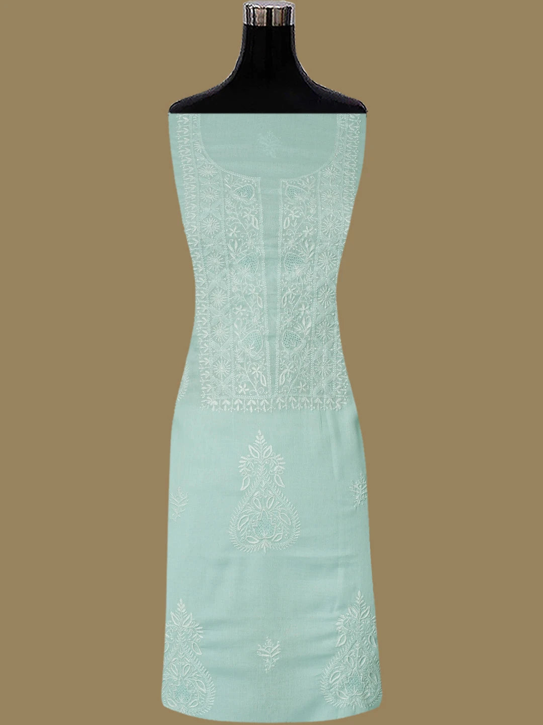 Ada Hand Embroidered Pastel Blue Cotton Lucknowi Chikankari Unstitched Suit Piece 01A773685