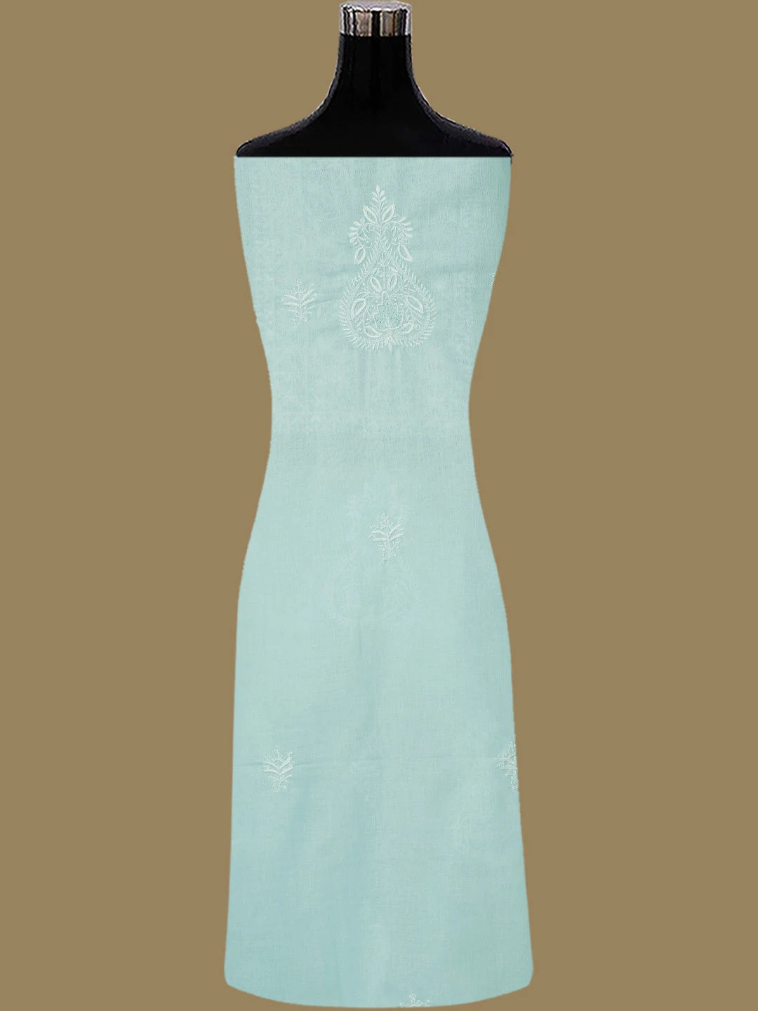 Ada Hand Embroidered Pastel Blue Cotton Lucknowi Chikankari Unstitched Suit Piece 01A773685