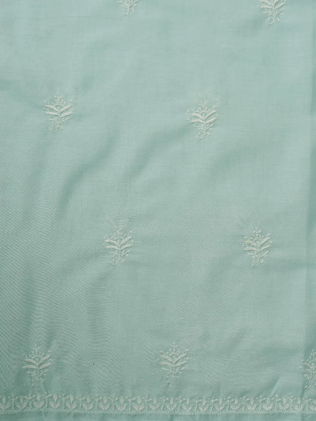 Ada Hand Embroidered Pastel Blue Cotton Lucknowi Chikankari Unstitched Suit Piece 01A773685