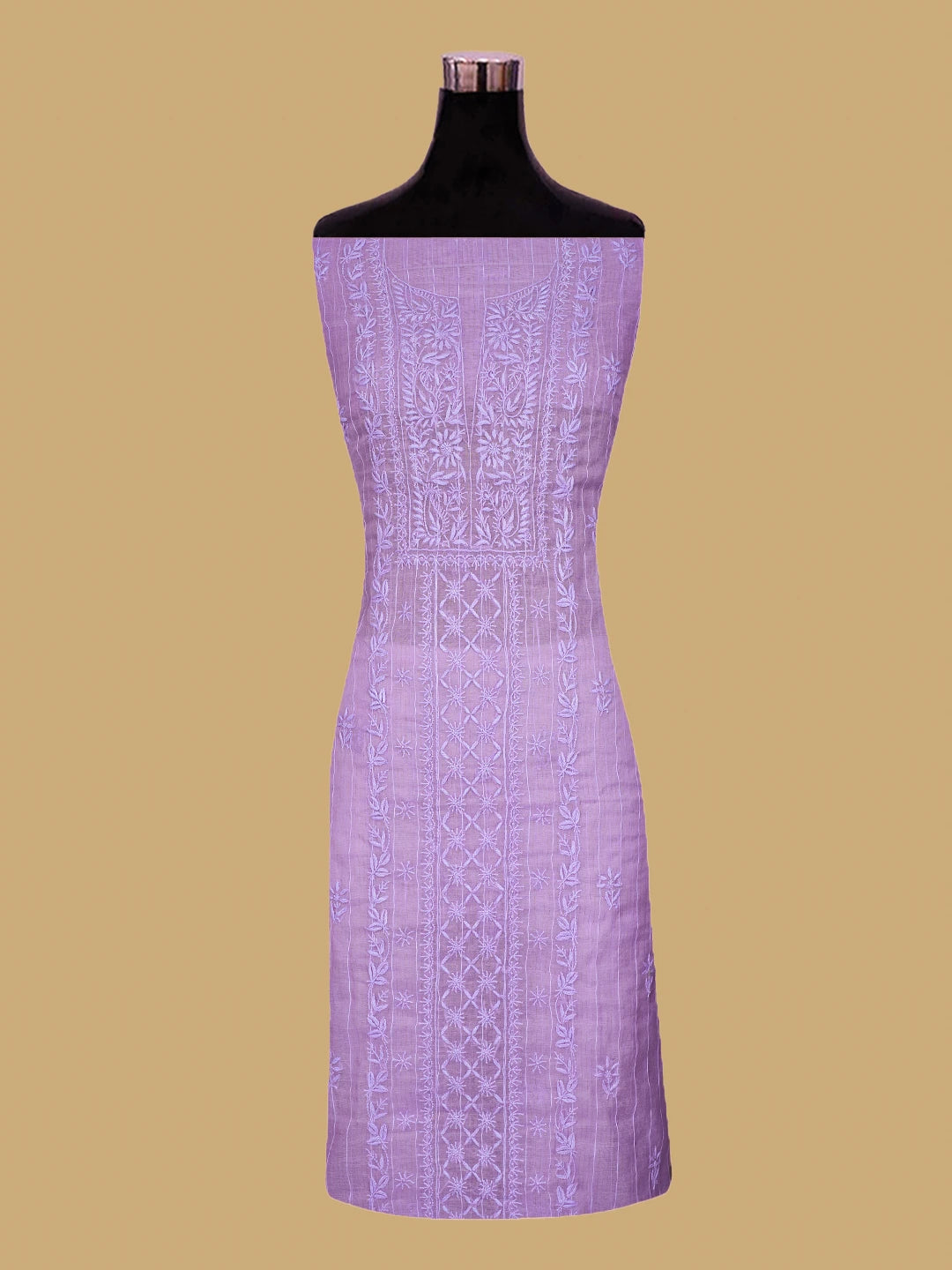 Ada Hand Embroidered Opera Mauve Chanderi Lucknowi Chikankari Unstitched Suit Piece 01A787688
