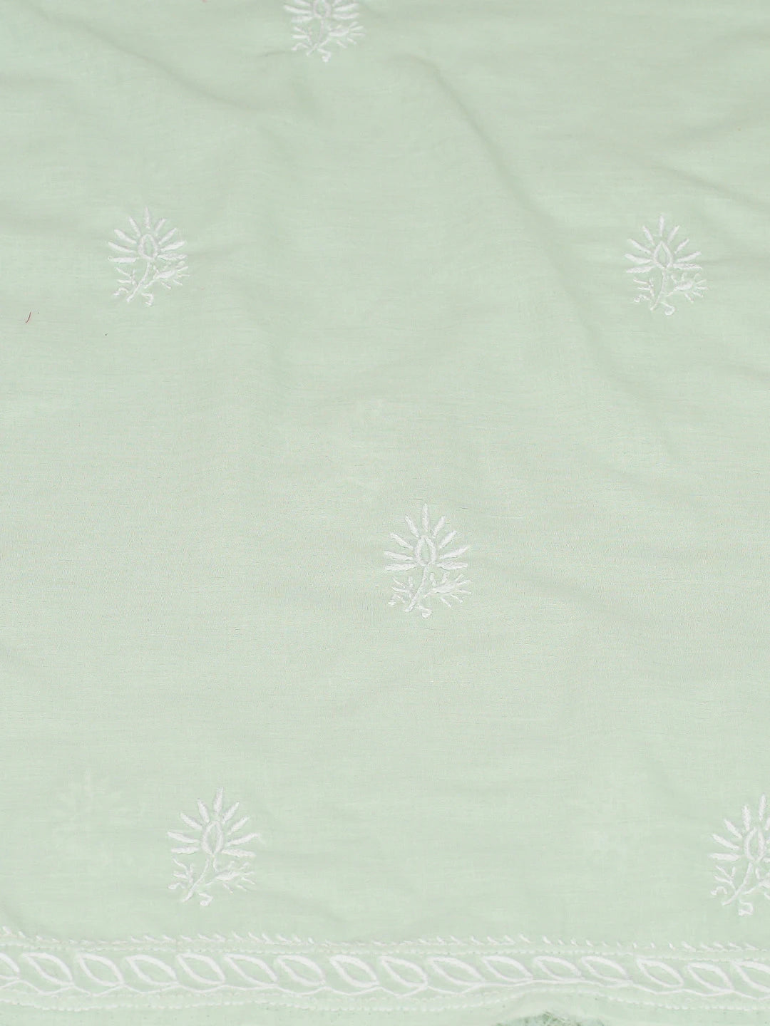 Ada Hand Embroidered Light Green Cotton Lucknowi Chikankari Unstitched Suit Piece 01A773698