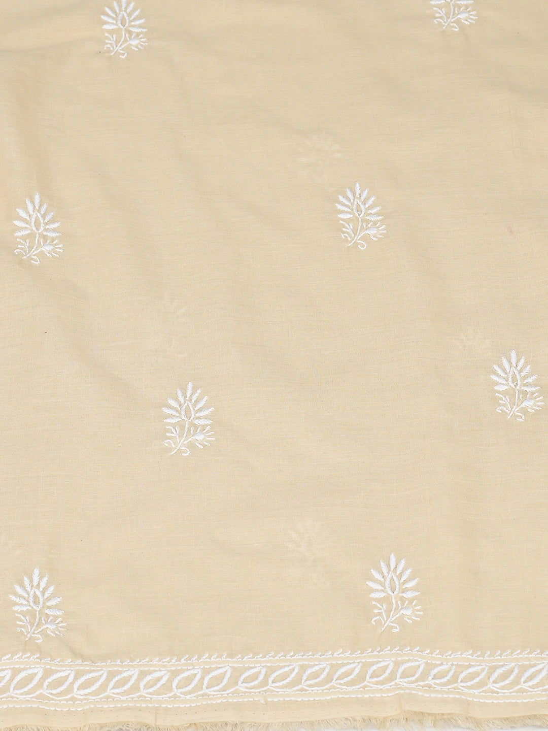 Ada Hand Embroidered Fawn Cotton Lucknowi Chikankari Unstitched Suit Piece 01A773683
