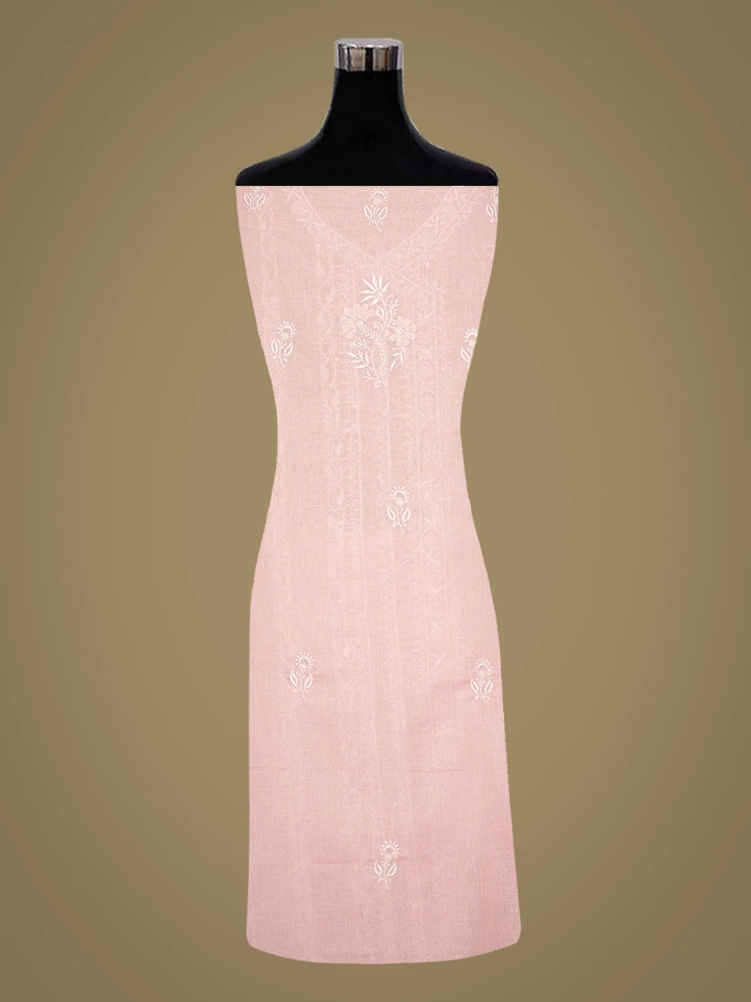 Ada Hand Embroidered Pink Cotton Lucknowi Chikankari Unstitched Suit Piece 01A763084