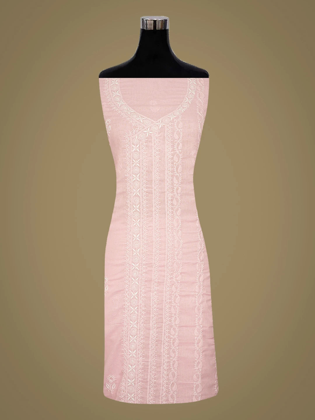 Ada Hand Embroidered Pink Cotton Lucknowi Chikankari Unstitched Suit Piece 01A763084