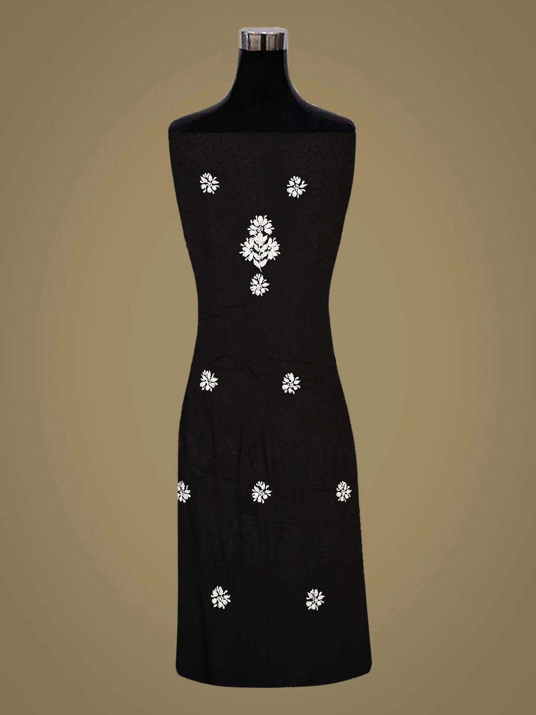 Ada Hand Embroidered Black Modal Lucknowi Chikankari Unstitched Suit Piece 01A784849