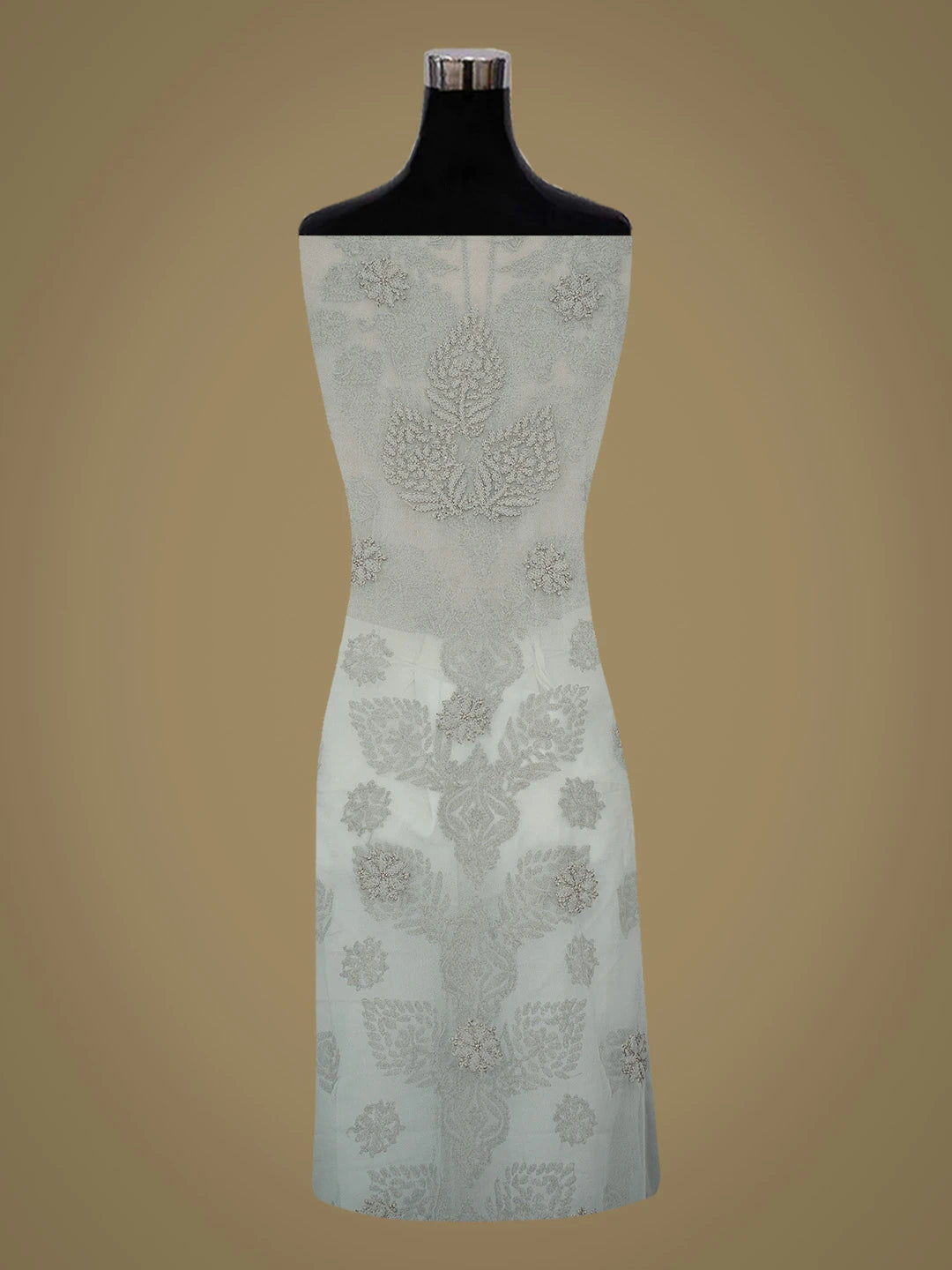 Ada Hand Embroidered Grey Georgette Lucknowi Chikankari Unstitched Suit Piece 01A624217