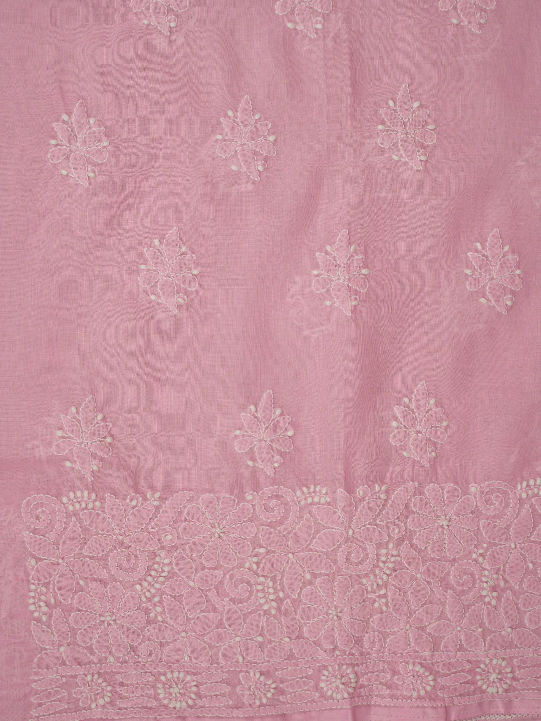 Ada Hand Embroidered Pink Cotton Lucknowi Chikankari Unstitched Suit Piece 01A592225