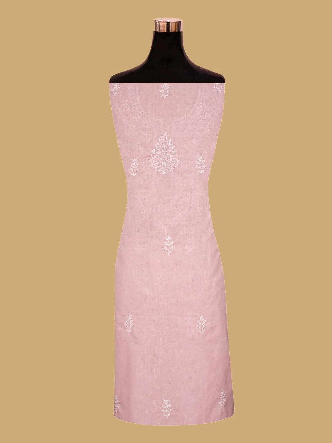 Ada Hand Embroidered Pink Cotton Lucknowi Chikankari Unstitched Suit Piece 01A762995