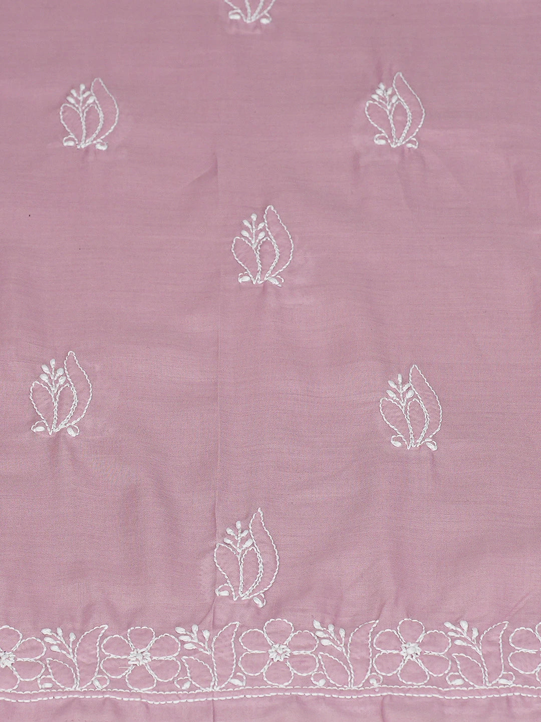 Ada Hand Embroidered Mauve Cotton Lucknowi Chikankari Unstitched Kurta Piece 01A772857