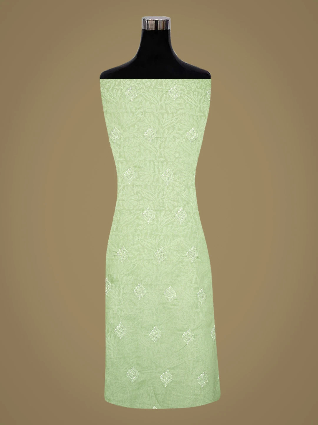 Ada Hand Embroidered Celadon Green Cotton Lucknowi Chikankari Unstitched Kurta Piece 01A773069