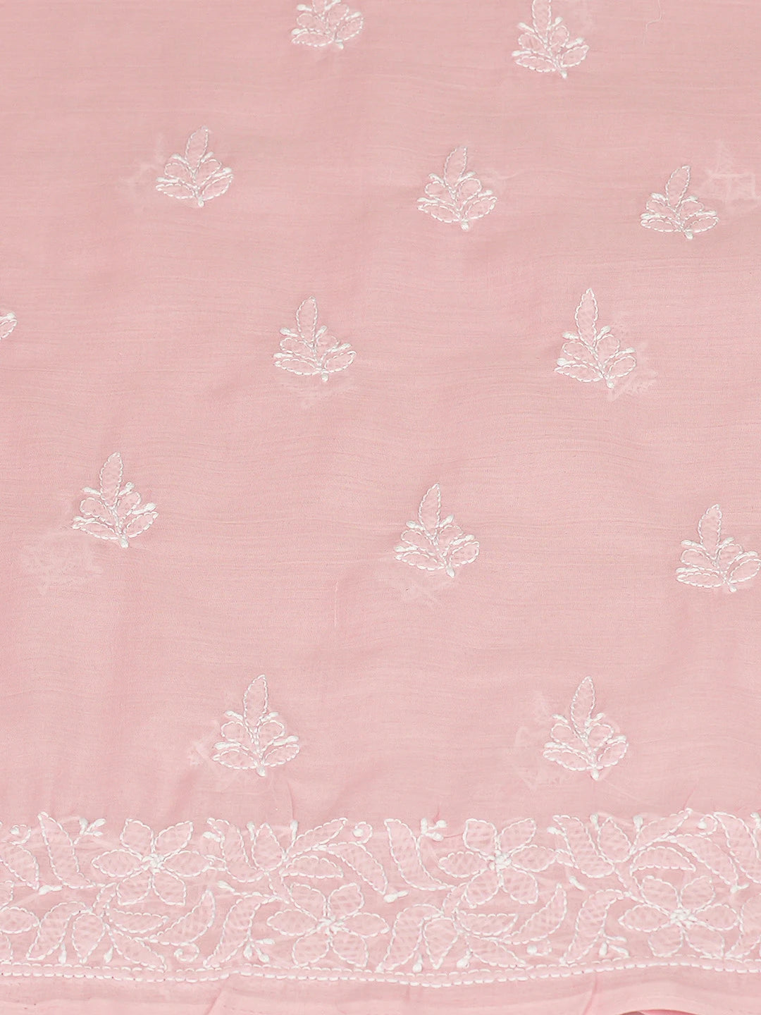 Ada Hand Embroidered Pink Cotton Lucknowi Chikankari Unstitched Kurta Piece 01A772774