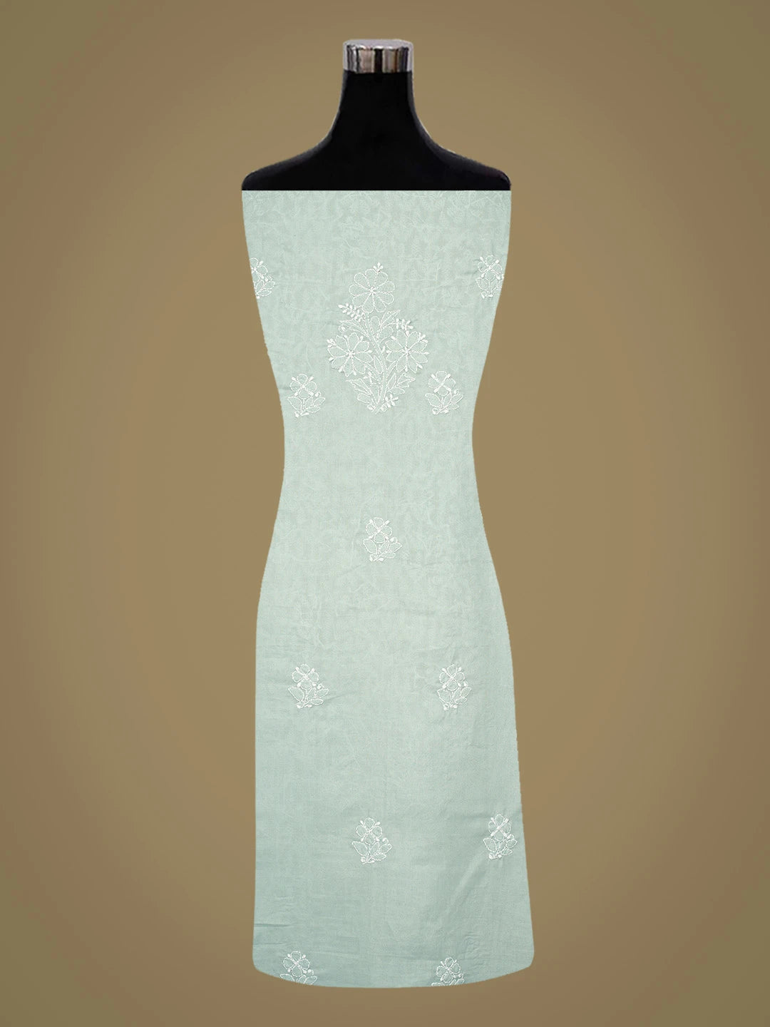 Ada Hand Embroidered Grey Cotton Lucknowi Chikankari Unstitched Kurta Piece 01A772926