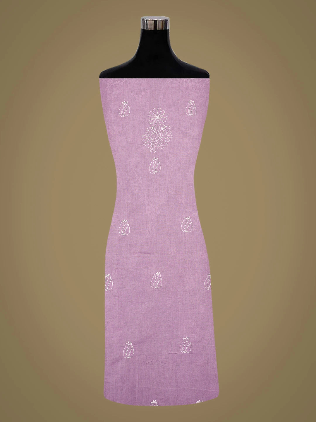 Ada Hand Embroidered Mauve Cotton Lucknowi Chikankari Unstitched Kurta Piece 01A759449