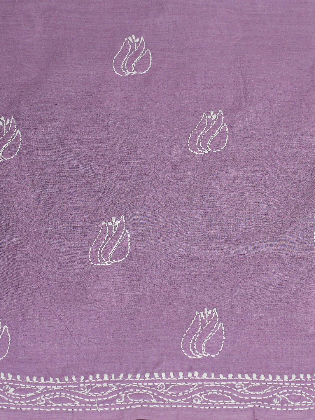 Ada Hand Embroidered Mauve Cotton Lucknowi Chikankari Unstitched Kurta Piece 01A759449