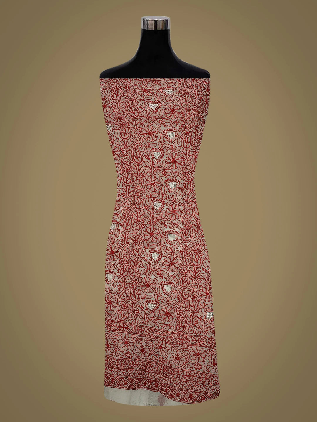 Ada Hand Embroidered Grey Georgette Lucknowi Chikankari Unstitched Kurta Piece 01A736939