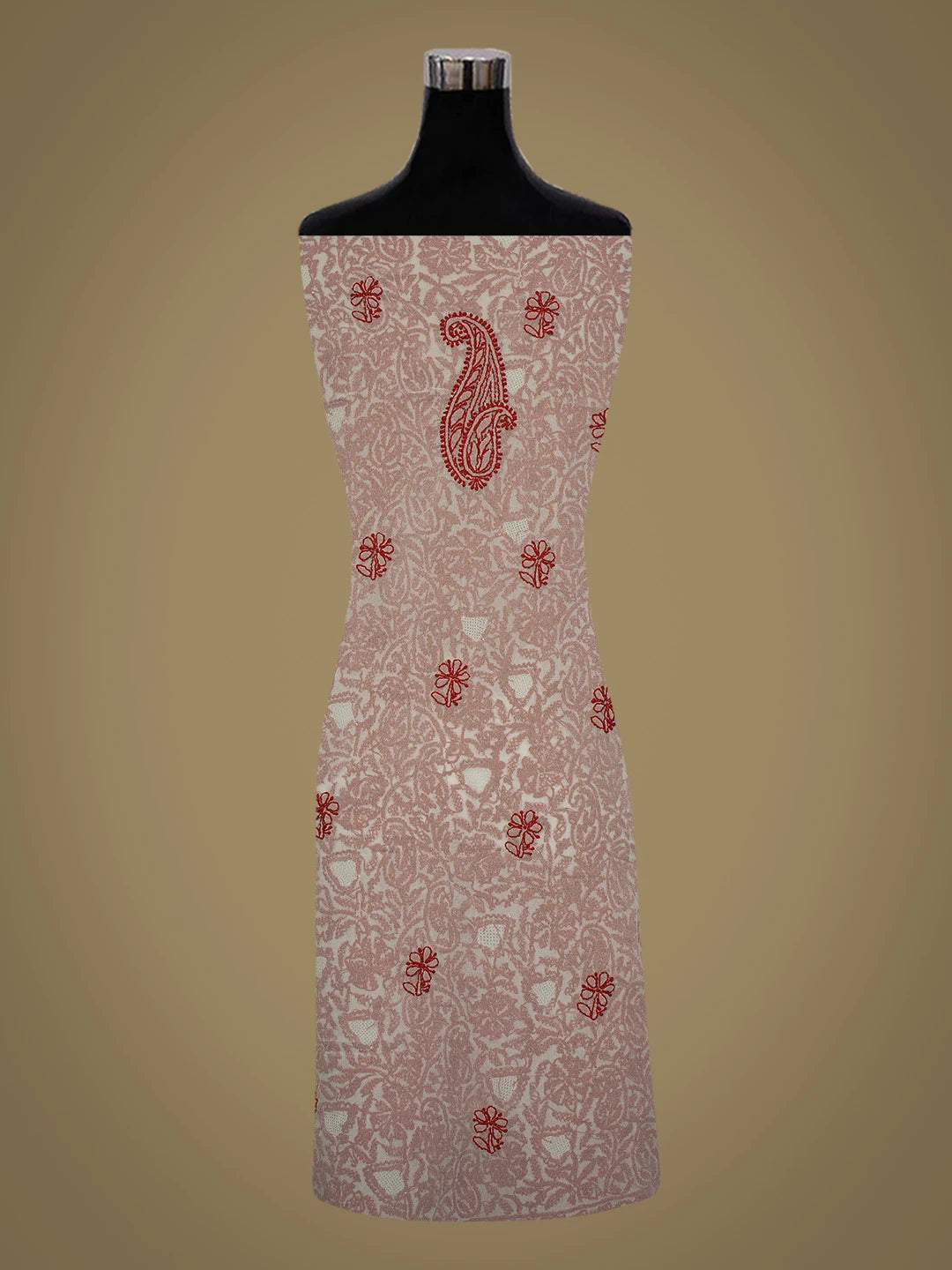 Ada Hand Embroidered Grey Georgette Lucknowi Chikankari Unstitched Kurta Piece 01A736939