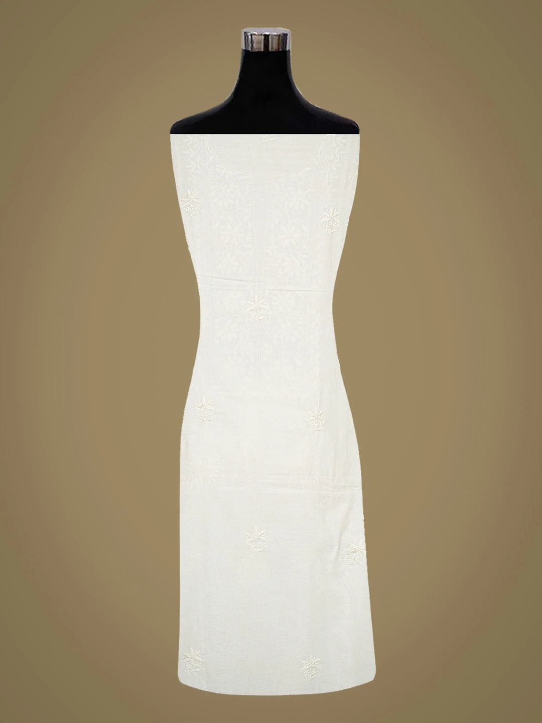 Ada Hand Embroidered White Cotton Lucknowi Chikankari Unstitched Kurta Piece 01A436744