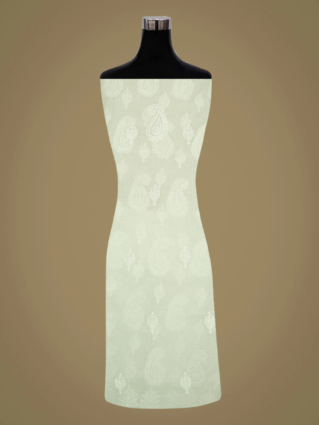 Ada Hand Embroidered Light Green Cotton Lucknowi Chikankari Unstitched Kurta Piece 01A810466