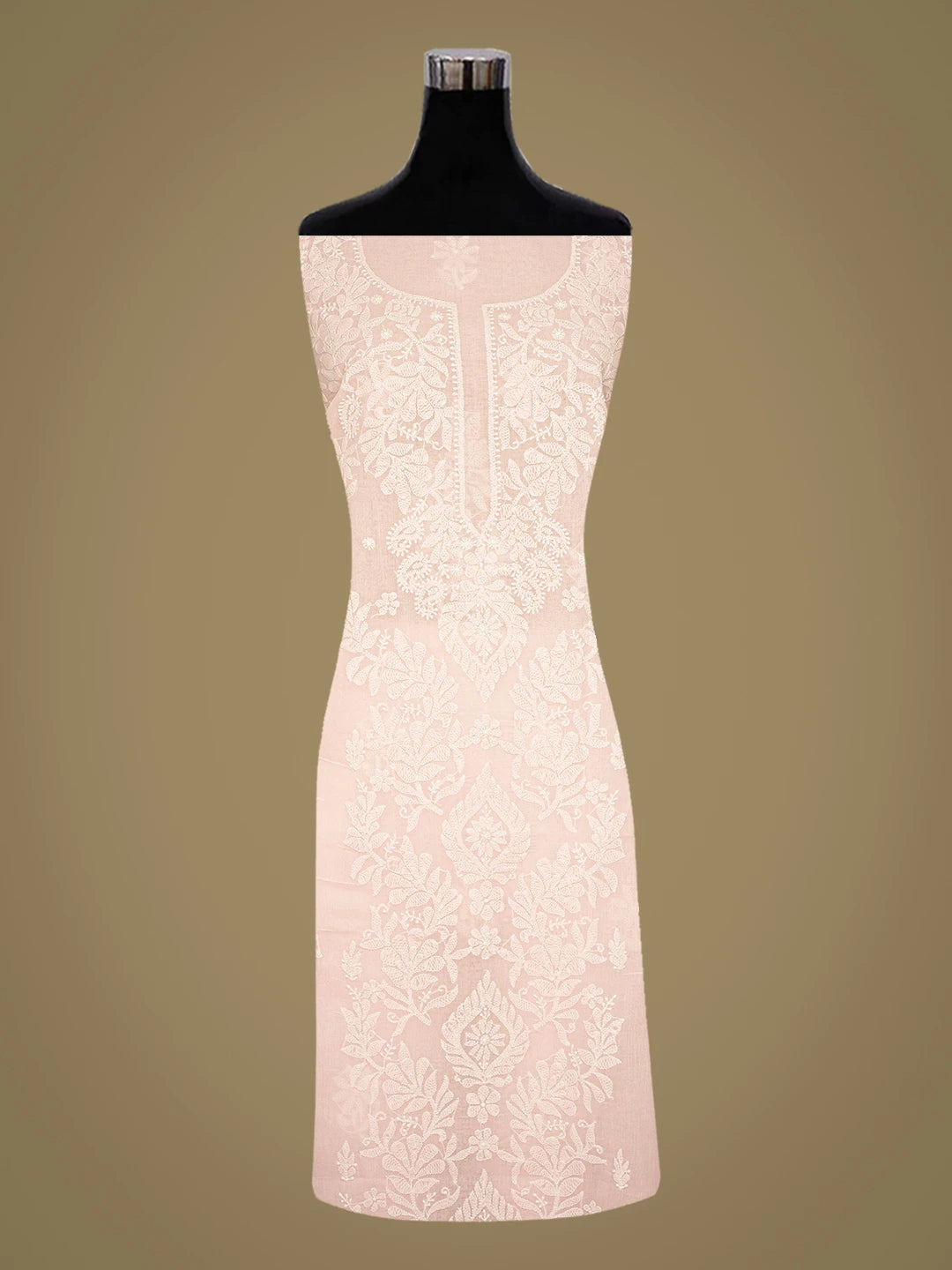 Ada Hand Embroidered Pink Cotton Lucknowi Chikankari Unstitched Kurta Piece 01A810382