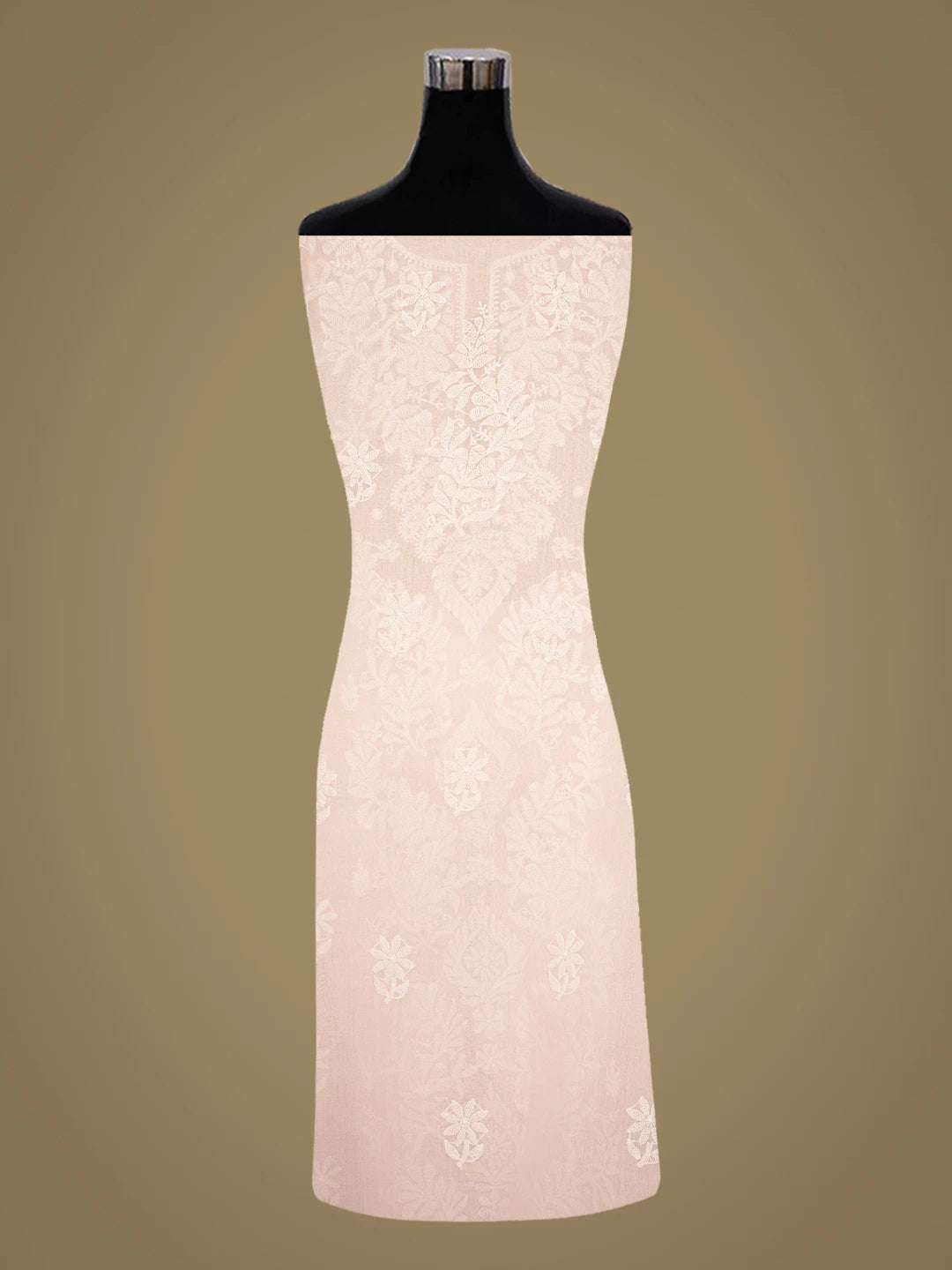 Ada Hand Embroidered Pink Cotton Lucknowi Chikankari Unstitched Kurta Piece 01A810382