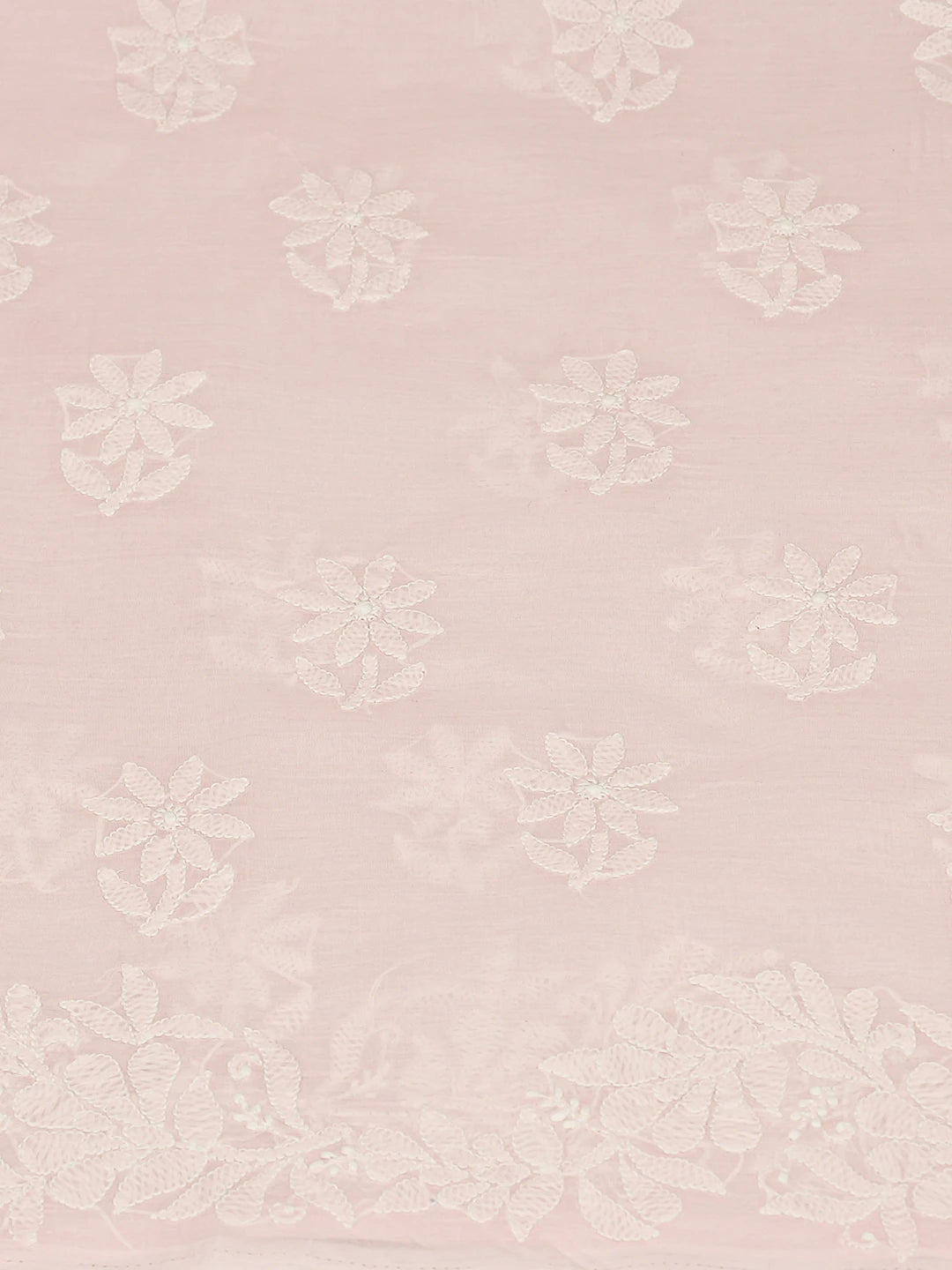 Ada Hand Embroidered Pink Cotton Lucknowi Chikankari Unstitched Kurta Piece 01A810382