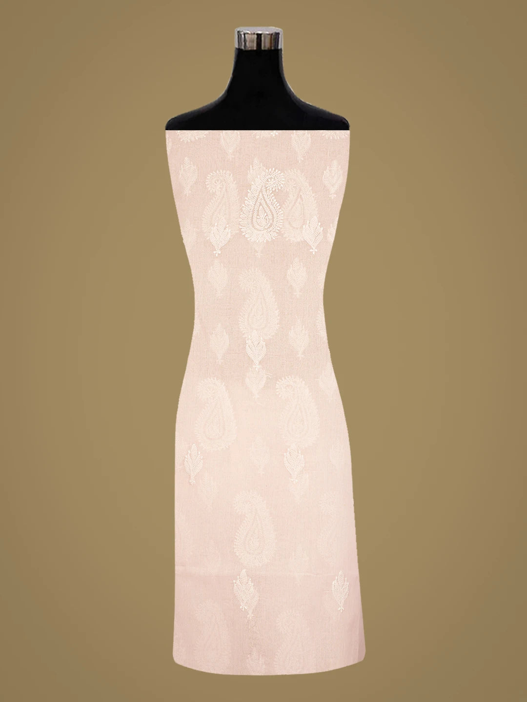 Ada Hand Embroidered Pink Cotton Lucknowi Chikankari Unstitched Kurta Piece 01A810386