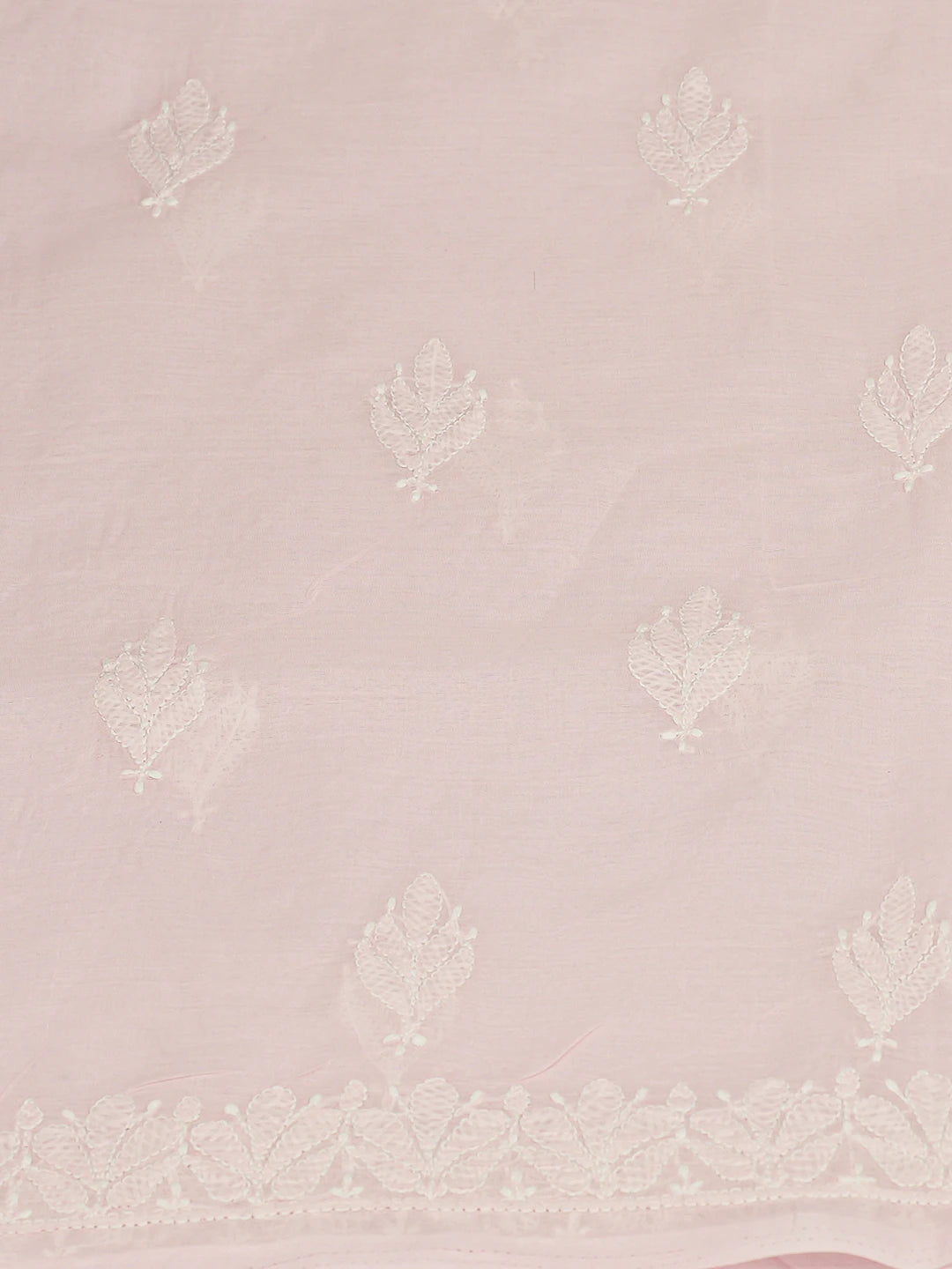 Ada Hand Embroidered Pink Cotton Lucknowi Chikankari Unstitched Kurta Piece 01A810386