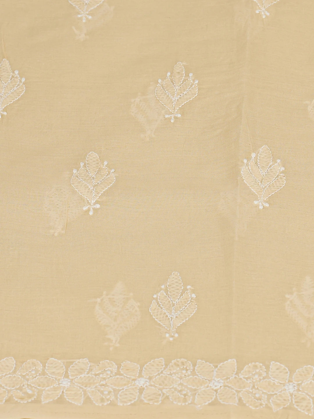 Ada Hand Embroidered Fawn Cotton Lucknowi Chikankari Unstitched Kurta Piece 01A810453