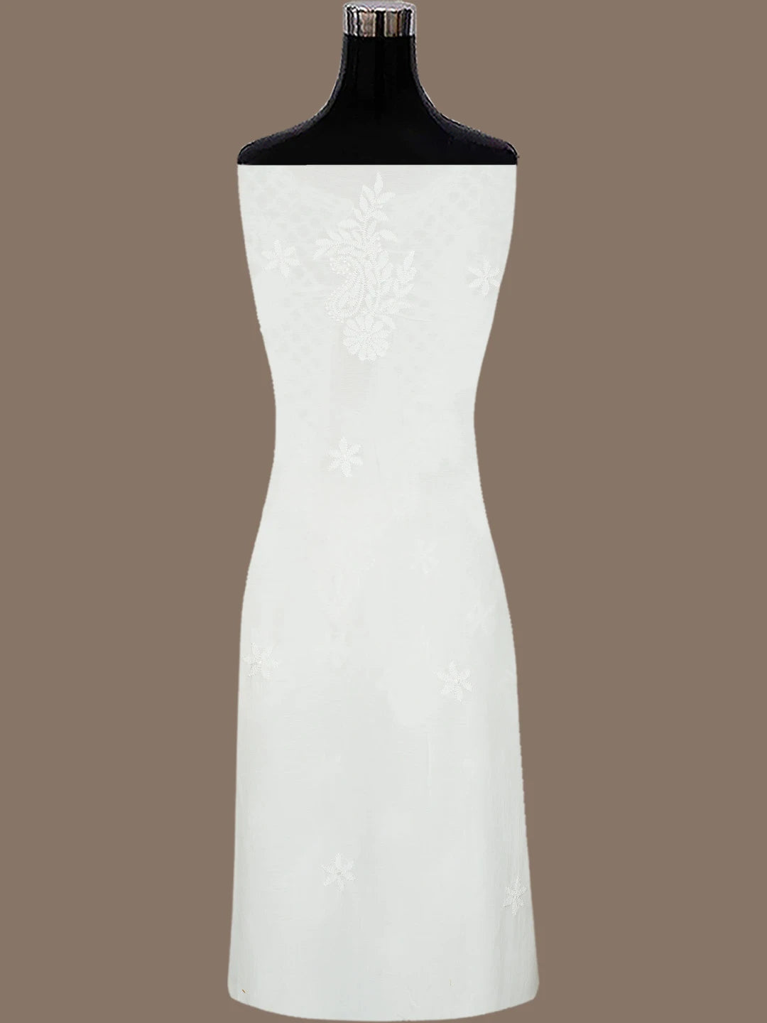 Ada Hand Embroidered White Muslin Lucknowi Chikankari Unstitched Kurta Piece 01A811320