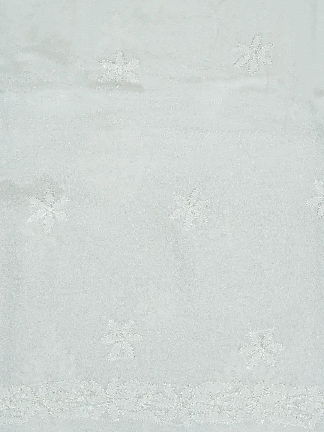 Ada Hand Embroidered White Muslin Lucknowi Chikankari Unstitched Kurta Piece 01A811320