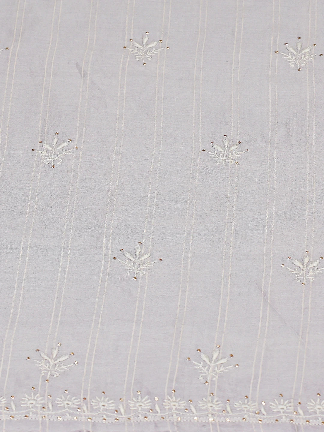 Ada Hand Embroidered Mauve Chanderi Lucknowi Chikankari Unstitched Kurta Dupatta Set With Mukaish Work 01A754041