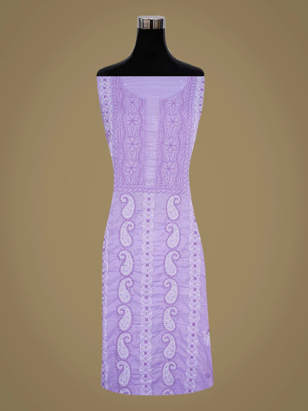 Ada Hand Embroidered Mauve Cotton Lucknowi Chikankari Unstitched Kurta Piece 01A735442