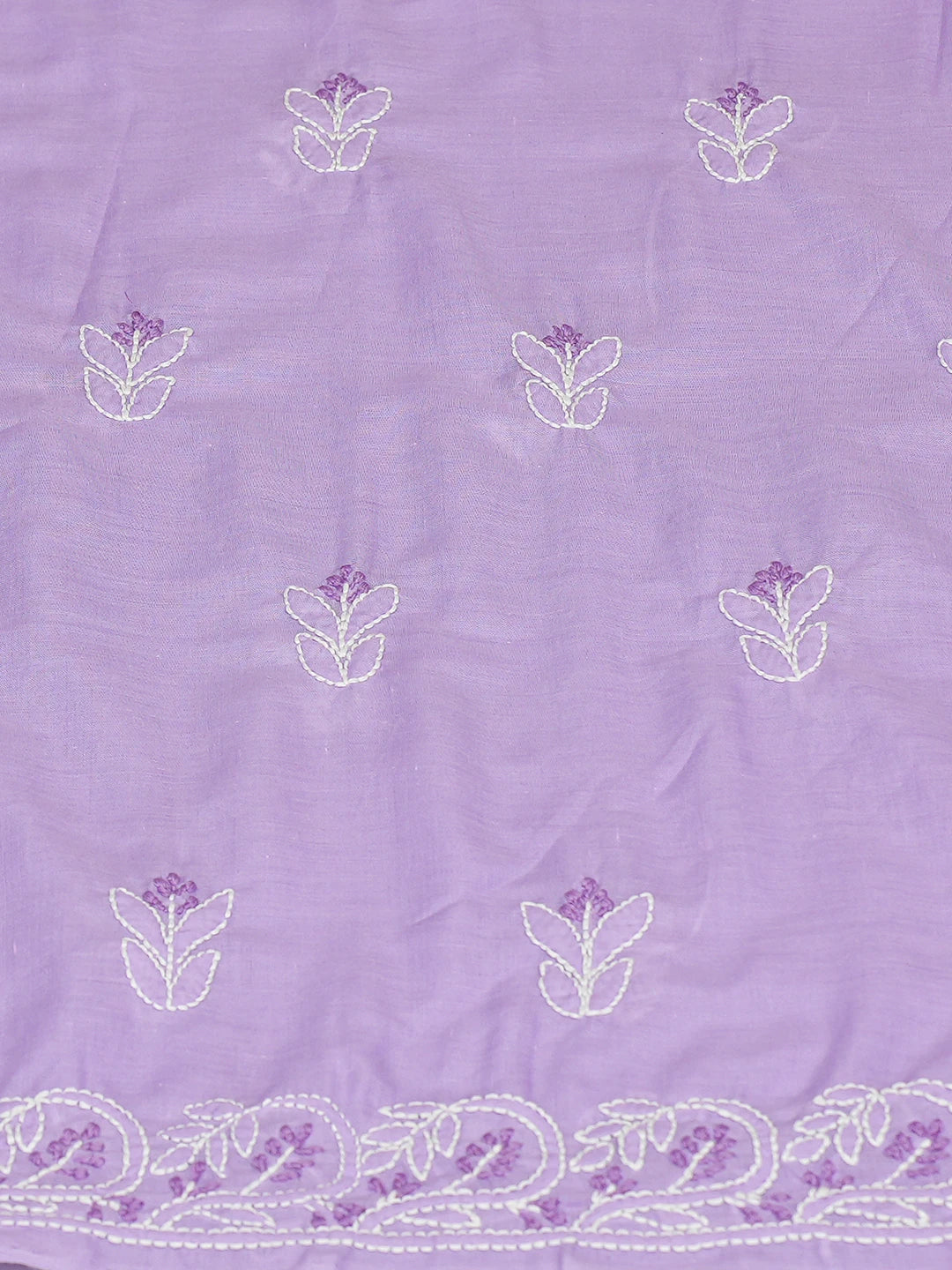 Ada Hand Embroidered Mauve Cotton Lucknowi Chikankari Unstitched Kurta Piece 01A735442
