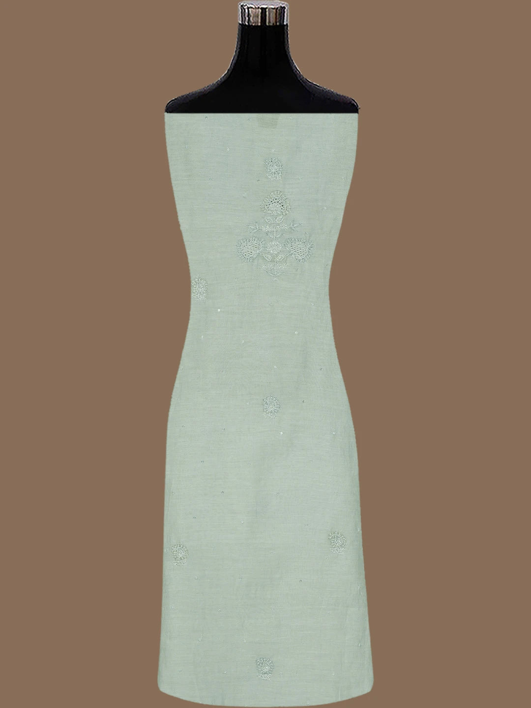 Ada Hand Embroidered Coin Grey Chanderi Lucknowi Chikankari Semi-stitched Kurta Dupatta Set With Cutdana Work 01A720019