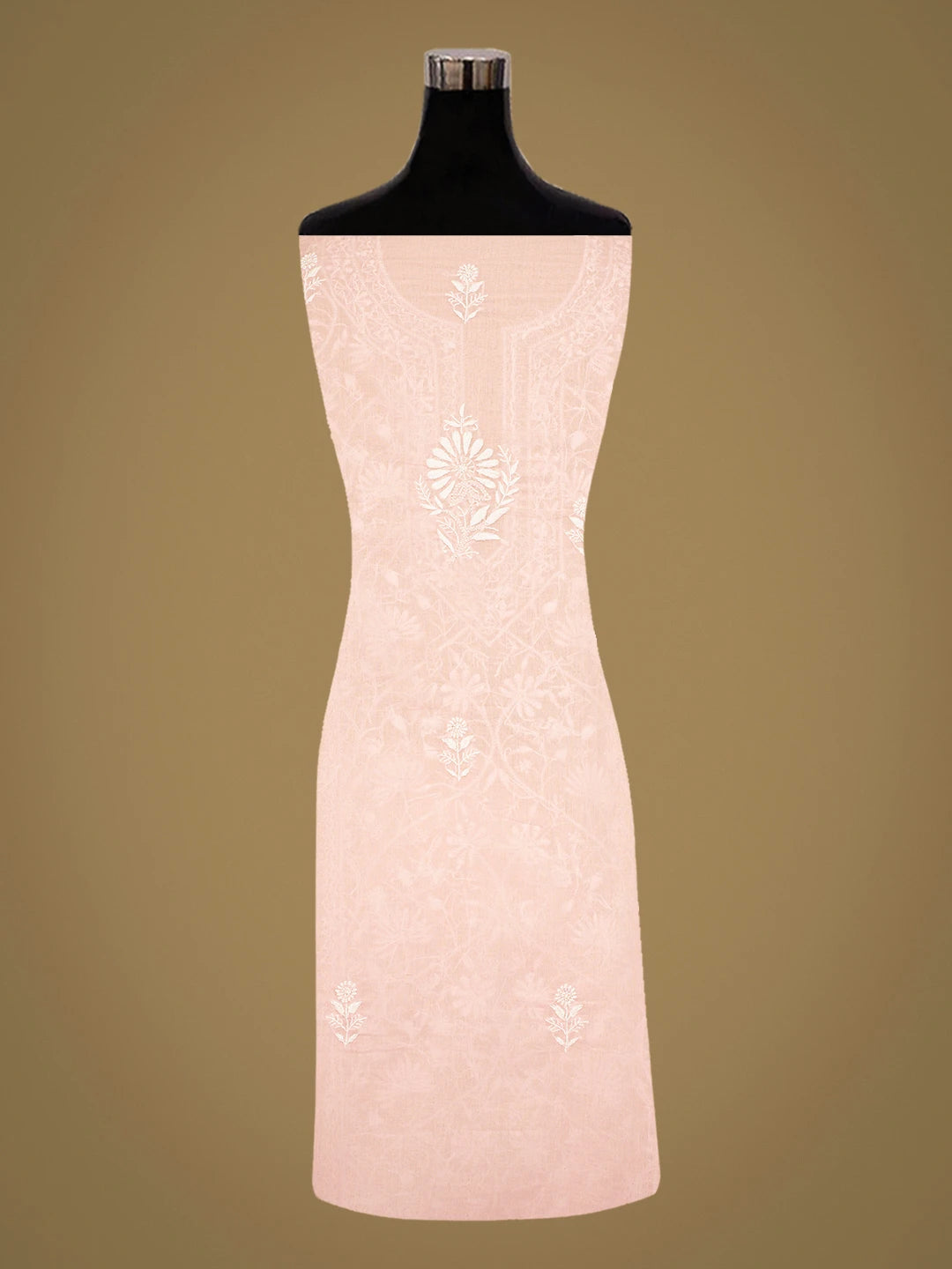 Ada Hand Embroidered Pink Cotton Lucknowi Chikankari Unstitched Suit Piece 01A773486