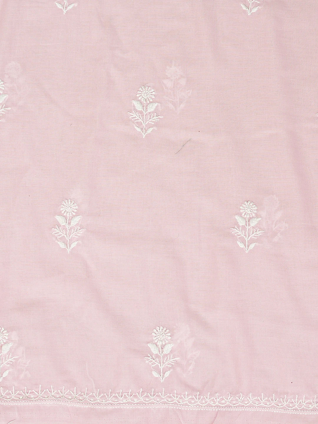 Ada Hand Embroidered Pink Cotton Lucknowi Chikankari Unstitched Suit Piece 01A773486