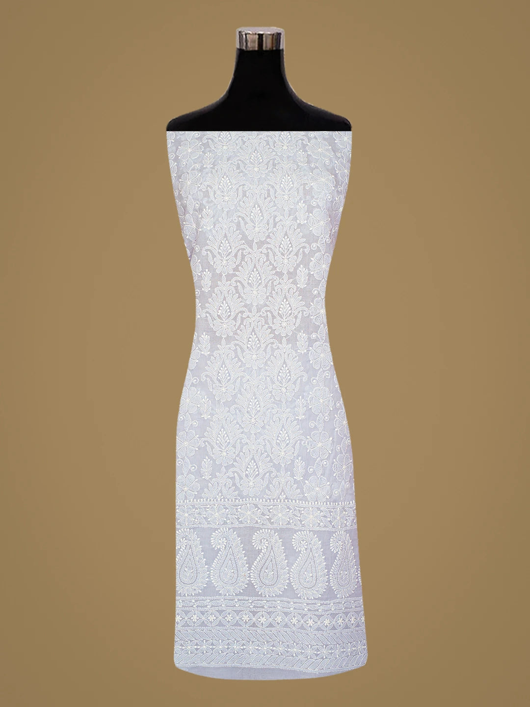 Ada Hand Embroidered Mauve Cotton Lucknowi Chikankari Unstitched Suit Piece 01A777823
