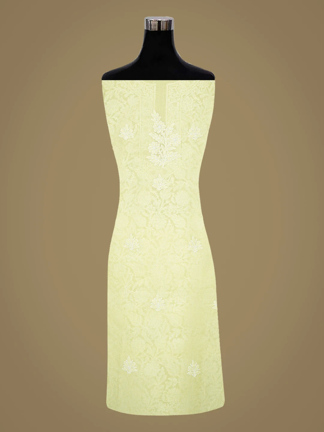 Ada Hand Embroidered Lemon Cotton Lucknowi Chikankari Unstitched Suit Piece 01A783103