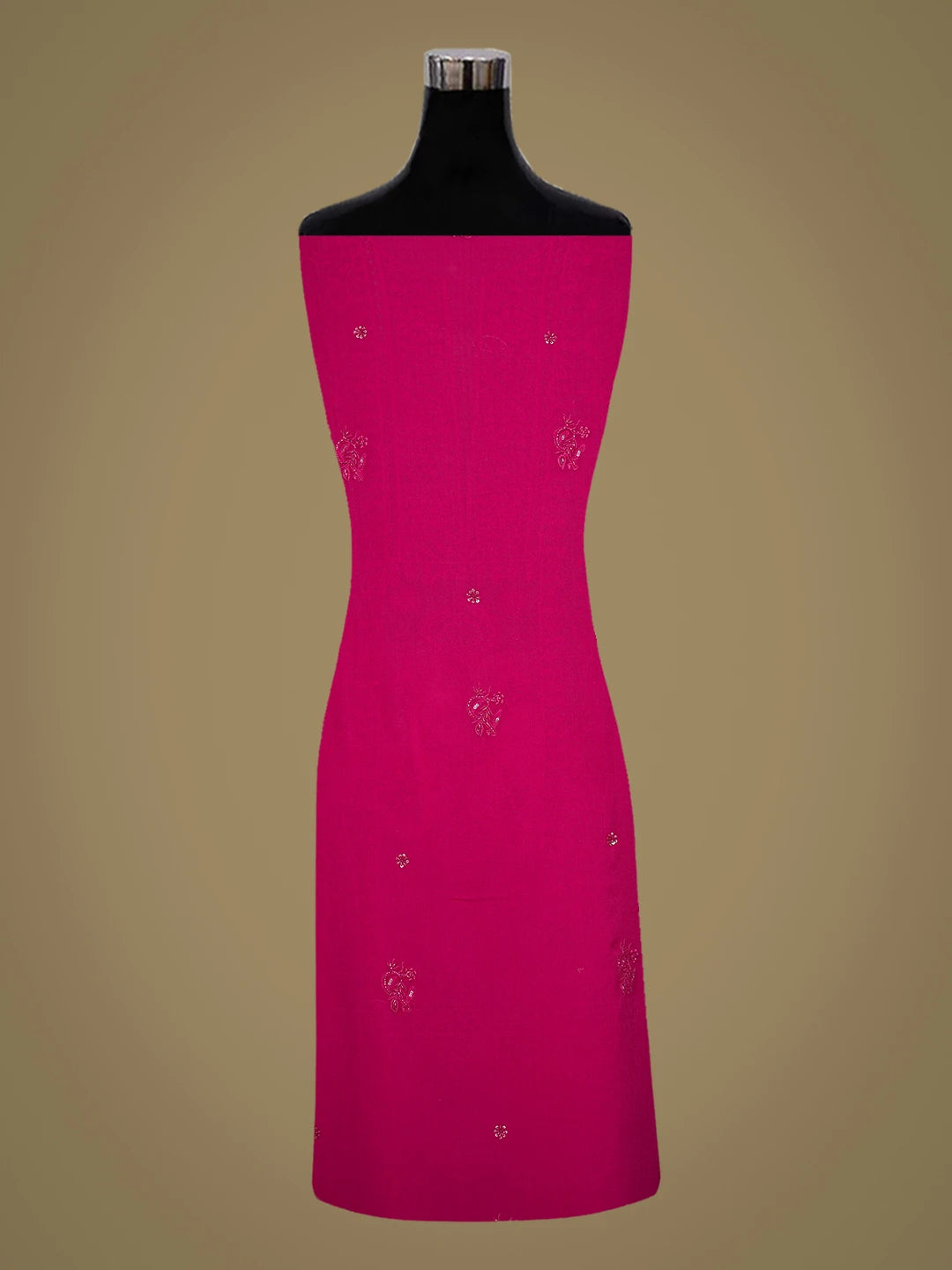 Ada Hand Embroidered Magenta Viscose Georgette Lucknowi Chikankari Unstitched Kurta Dupatta Set With Cutdana Work 01A741677