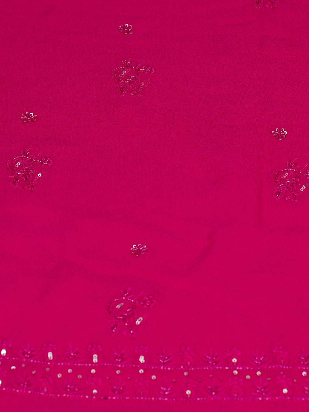Ada Hand Embroidered Magenta Viscose Georgette Lucknowi Chikankari Unstitched Kurta Dupatta Set With Cutdana Work 01A741677