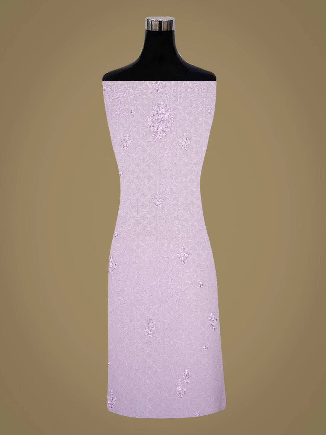 Ada Hand Embroidered Mauve Viscose Georgette Lucknowi Chikankari Unstitched Kurta Dupatta Set 01A747504