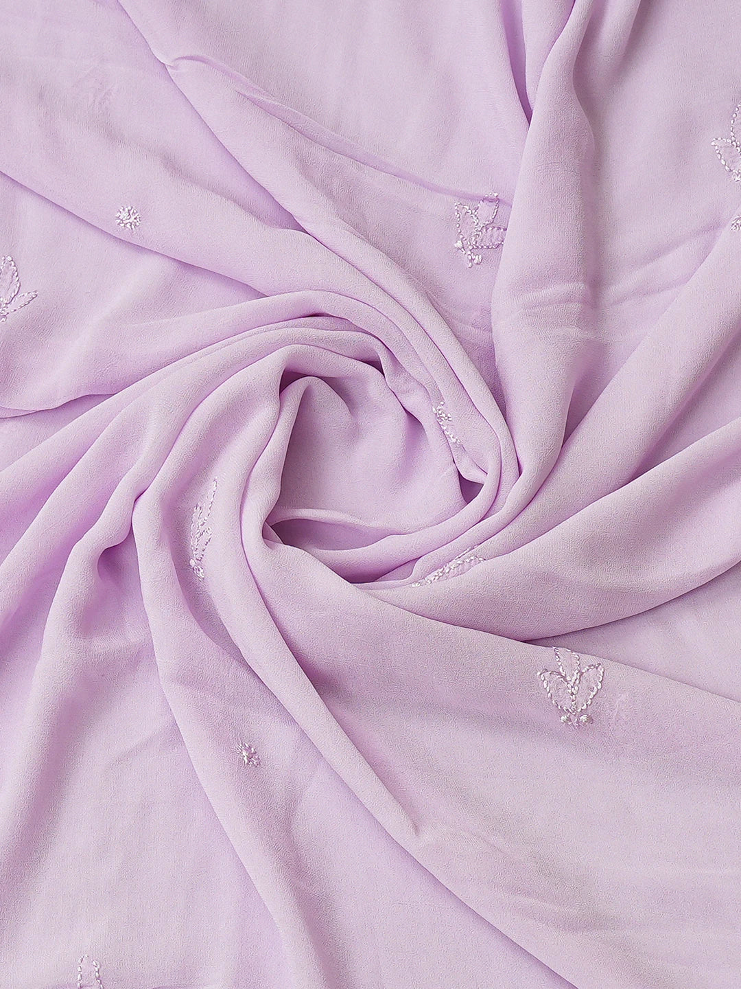 Ada Hand Embroidered Mauve Viscose Georgette Lucknowi Chikankari Unstitched Kurta Dupatta Set 01A747504
