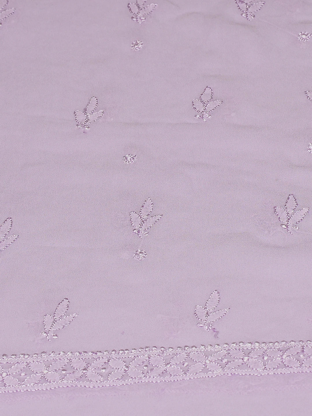 Ada Hand Embroidered Mauve Viscose Georgette Lucknowi Chikankari Unstitched Kurta Dupatta Set 01A747504
