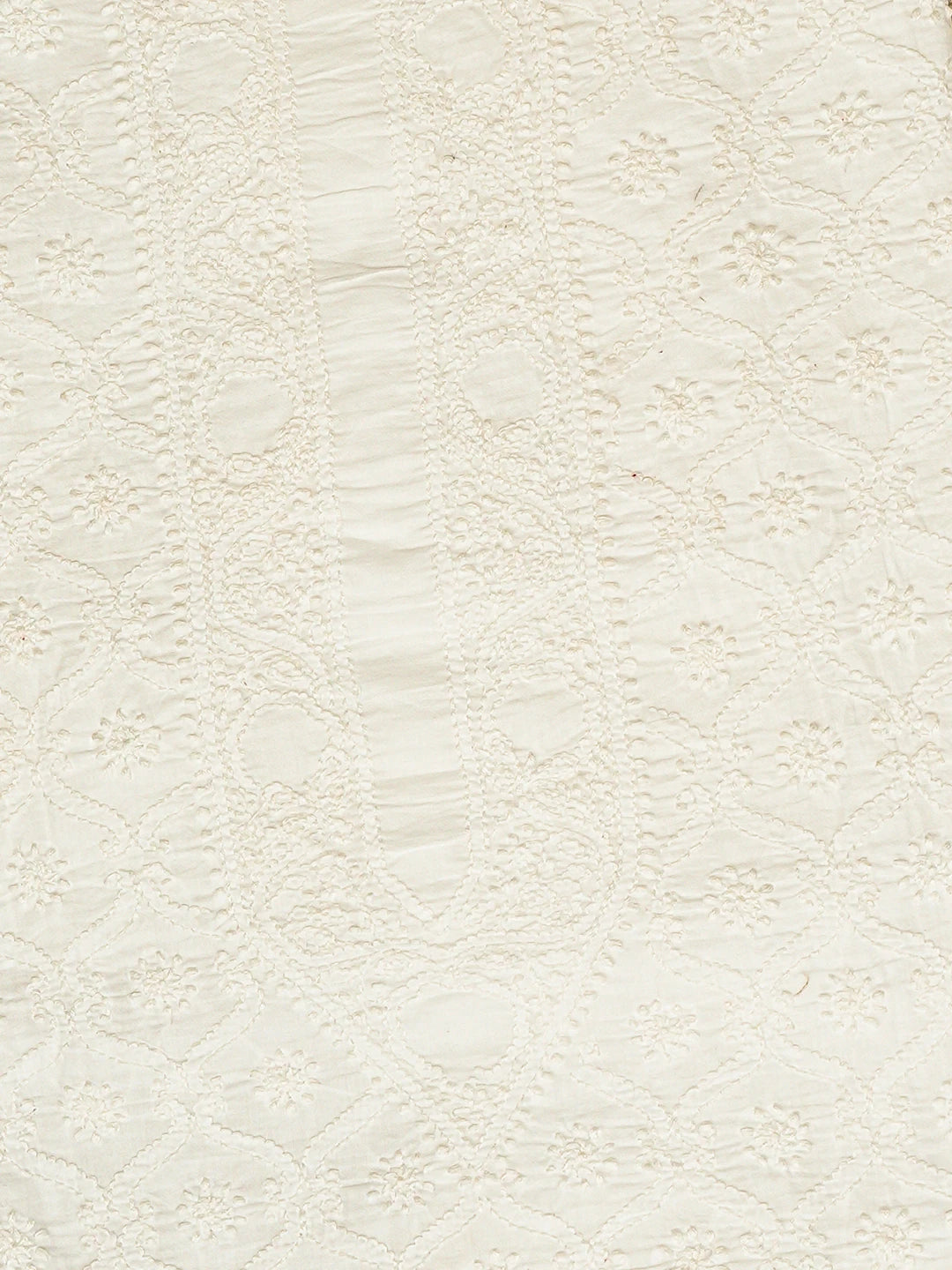 Ada Hand Embroidered White Cotton Lucknowi Chikankari Unstitched Men's Kurta Piece 01A779132